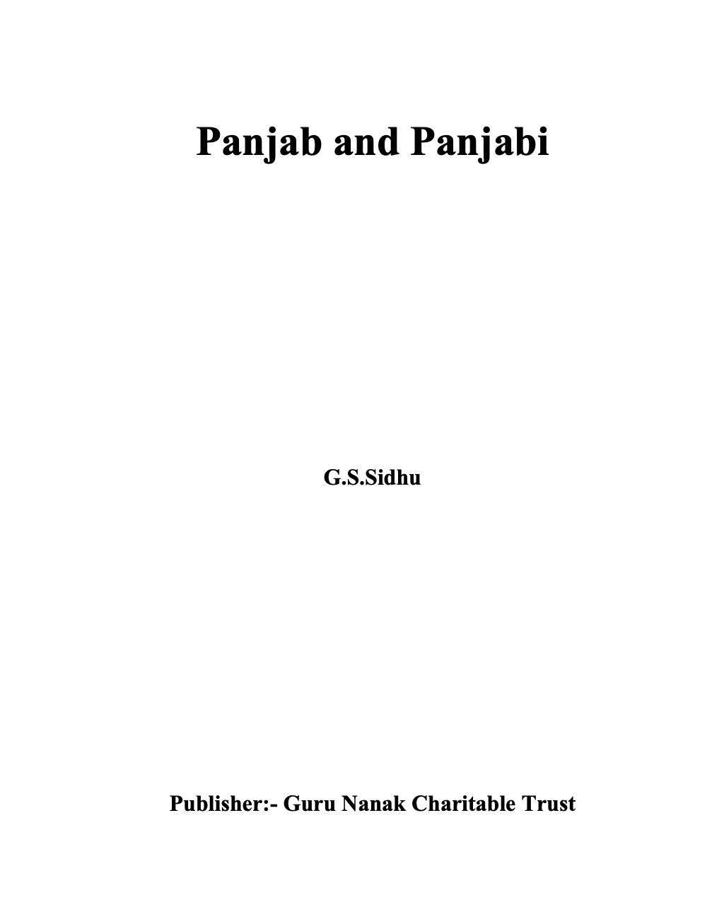 Panjab and Panjabi